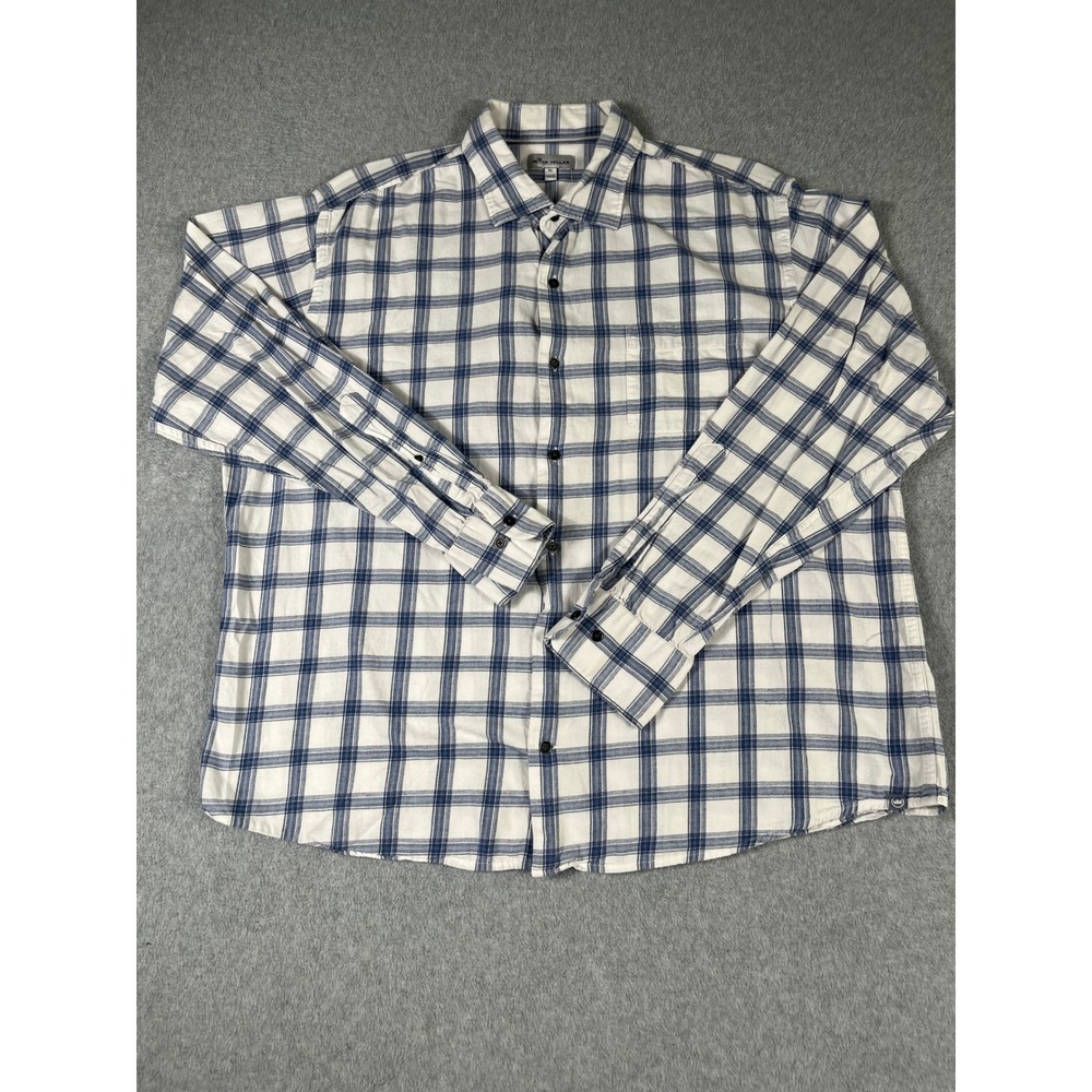 Peter Millar Crown Steinbach Mens XL Blue White Plaid Cotton Shirt MF21W77CFL